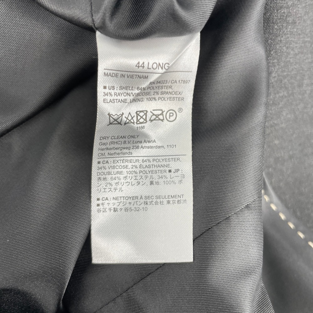 Banana Republic Tailored Fit Blazer Mens 44L Charcoal Grey Business Suit Jacket - Picture 8 of 10